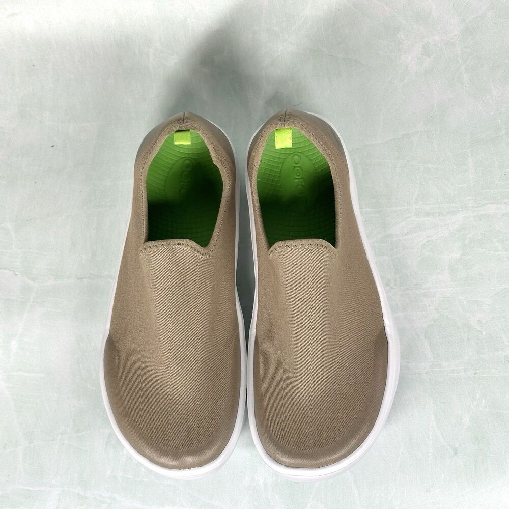 Oofos OOmg eeZee Low Womens 7.5 Shoes Slip On Taupe Comfort Recovery Gym Loafer - Picture 4 of 14